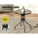 Gardeon 5PC Bistro Set Outdoor Table and Chairs Stackable Outdoor Furniture Black-6