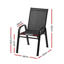 Gardeon 4PC Outdoor Dining Chairs Stackable Lounge Chair Patio Furniture Black-2
