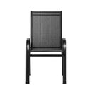 Gardeon 6PC Outdoor Dining Chairs Stackable Lounge Chair Patio Furniture Black-3