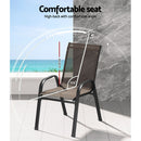 Gardeon 6PC Outdoor Dining Chairs Stackable Lounge Chair Patio Furniture Brown-5