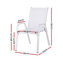 Gardeon 2PC Outdoor Dining Chairs Stackable Lounge Chair Patio Furniture White-2