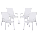 Gardeon 4PC Outdoor Dining Chairs Stackable Lounge Chair Patio Furniture White-1