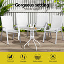 Gardeon 4PC Outdoor Dining Chairs Stackable Lounge Chair Patio Furniture White-4