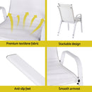 Gardeon 6PC Outdoor Dining Chairs Stackable Lounge Chair Patio Furniture White-6