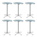 Gardeon Set of 6 Outdoor Bar Table Aluminium Round 70/110CM-3