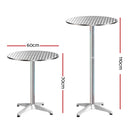Gardeon Set of 6 Outdoor Bar Table Aluminium Round 70/110CM-4