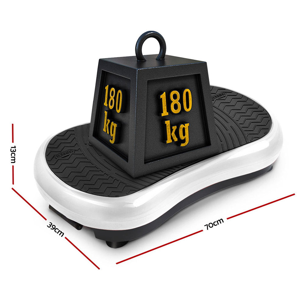 Everfit Vibration Machine Platform Vibrator Resistance Rope Home Fitness White - 0