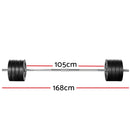 Everfit 88kg Barbell Set Weight Plates Bar Lifting Bench 168cm-2