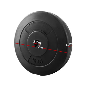 Everfit Weight Plates Standard 2X 10kg Barbell Plate Weight Lifting - 0