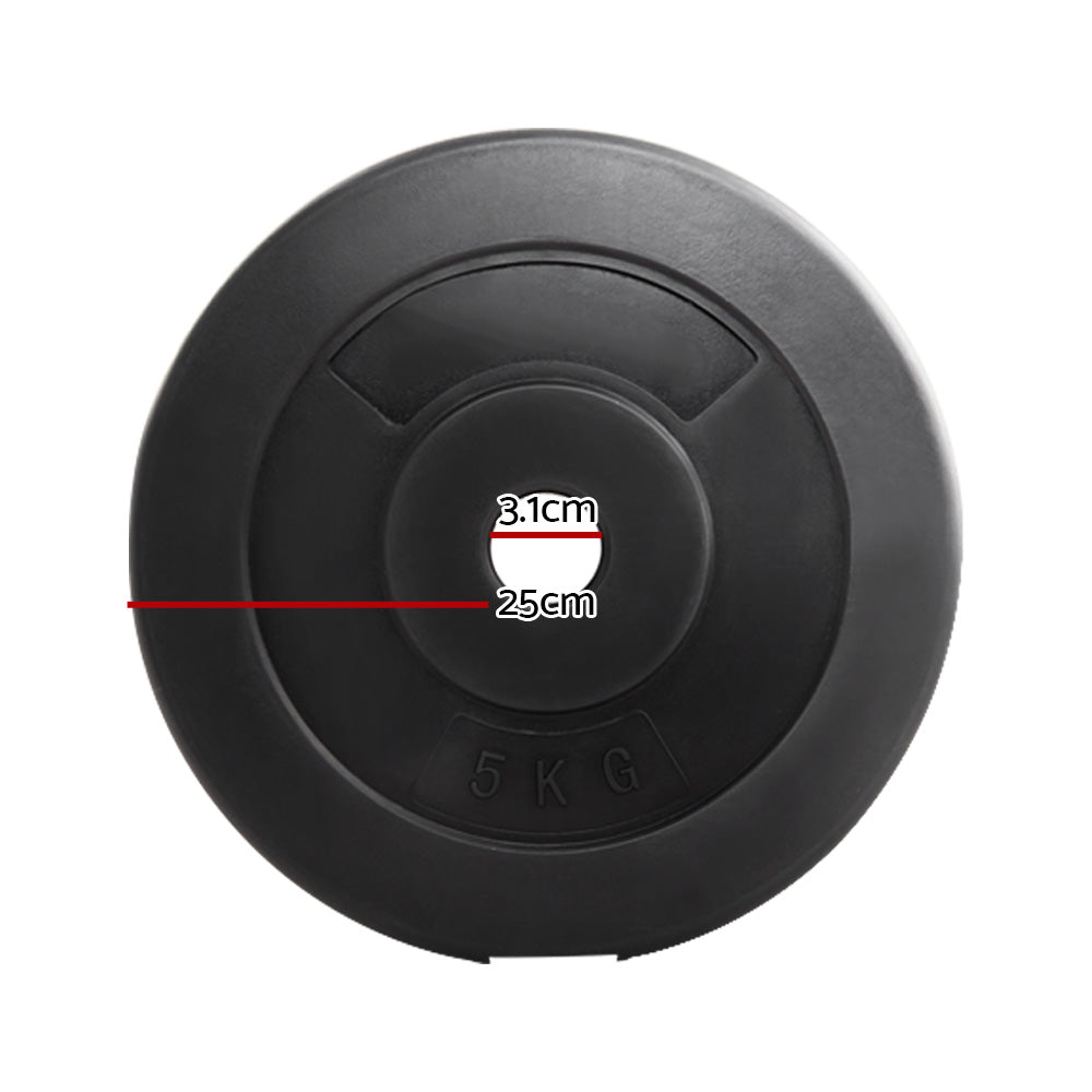 Everfit Weight Plates Standard 2X 5kg Barbell Plate Weight Lifting - 0