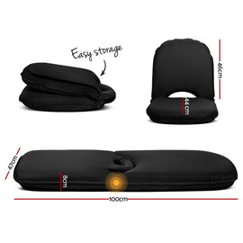 Artiss Floor Lounge Sofa Camping Chair Black - 0