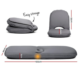 Artiss Floor Lounge Sofa Camping Chair Grey - 0
