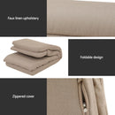 Artiss 4XFloor Chair Sofa Linen Beige-6