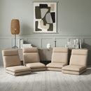 Artiss 4XFloor Chair Sofa Linen Beige-7