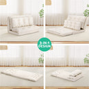 Artiss Floor Lounge Sofa Bed 2 Seater Pillow Leather White-4