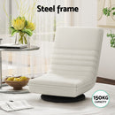 Artiss 4XFloor Chair Lounge Sofa Swivel Foldable Linen White-4