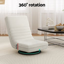 Artiss 4XFloor Chair Lounge Sofa Swivel Foldable Linen White-5