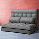 Artiss Lounge Sofa Bed 2-seater Grey Fabric-7
