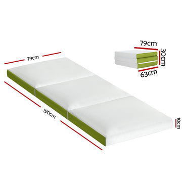 Giselle Bedding Foldable Mattress Folding Foam Trifold Green - 0