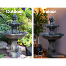 Gardeon Solar Water Feature 3-Tier Fountain with Pump Kit Bird Bath 93CM Black-5