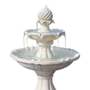 Gardeon Solar Water Feature 3-Tier Fountain with Pump Kit Bird Bath 93CM Ivory-3