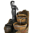 Gardeon Solar Fountain Water Feature Outdoor Cascading Hand Pump Design 80CM-5