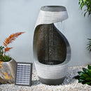 Gardeon Solar Fountain Water Feature Bird Bath Outdoor Garden Cascade 48CM Grey-7