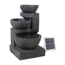 Gardeon Solar Water Feature Cascading Fountain 3-Tier Bowl LED Lights 60CM Blue-1