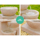Gardeon Solar Water Feature Cascading Fountain 4-Tier Bowl LED Lights 72CM Sand-5