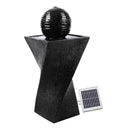Gardeon Solar Water Feature Twisted Fountain LED Light Bird Bath 85CM Black-1