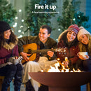 Grillz Fire Pit Bowl Cast Iron Rustic 70cm-3