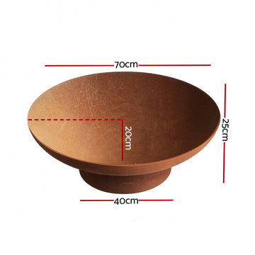 Grillz Fire Pit Bowl Cast Iron Rustic 70cm - 0