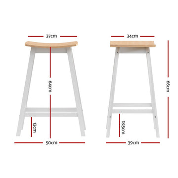 Artiss 2x Bar Stools Wooden Chairs Oak - 0