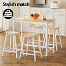 Artiss 4x Bar Stools Wooden Chairs Oak-4