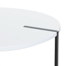 Artiss Coffee Table Side Table Round White Cedric-3