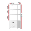 Artiss Bookshelf Display Shelf 2 Drawers 152CM White-4