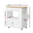 Artiss Kitchen Island Trolley Rolling Serving Cart-4