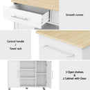 Artiss Kitchen Island Trolley Rolling Serving Cart Storage Drawer Cabinet 100cm White-7