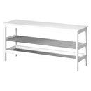 Artiss Shoe Rack Cabinet Bamboo Bench 10 Paris White-1