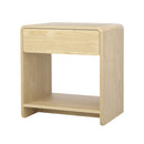 Artiss Bedside Table Drawer Open Shelf Pine-1