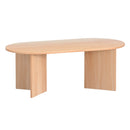 Artiss Coffee Table Oval 110CM Pine Alva-7