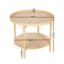 Artiss Coffee Table Side Table Round 70CM-2