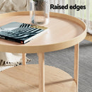 Artiss Coffee Table Side Table Round 70CM-5