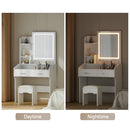 Artiss Dressing Table Set Stool Led White Doria-7