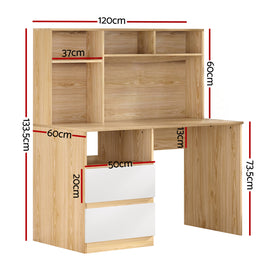 Artiss Computer Desk Office Study Desks Table Bookshelf Drawer - 0