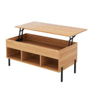 Artiss Coffee Table Lift-top Oak-1