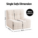 Artiss Set of 3 Sofa Modular Boneless Couches No Assembly White-2
