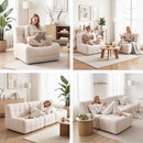 Artiss Set of 3 Sofa Modular Boneless Couches No Assembly White-7