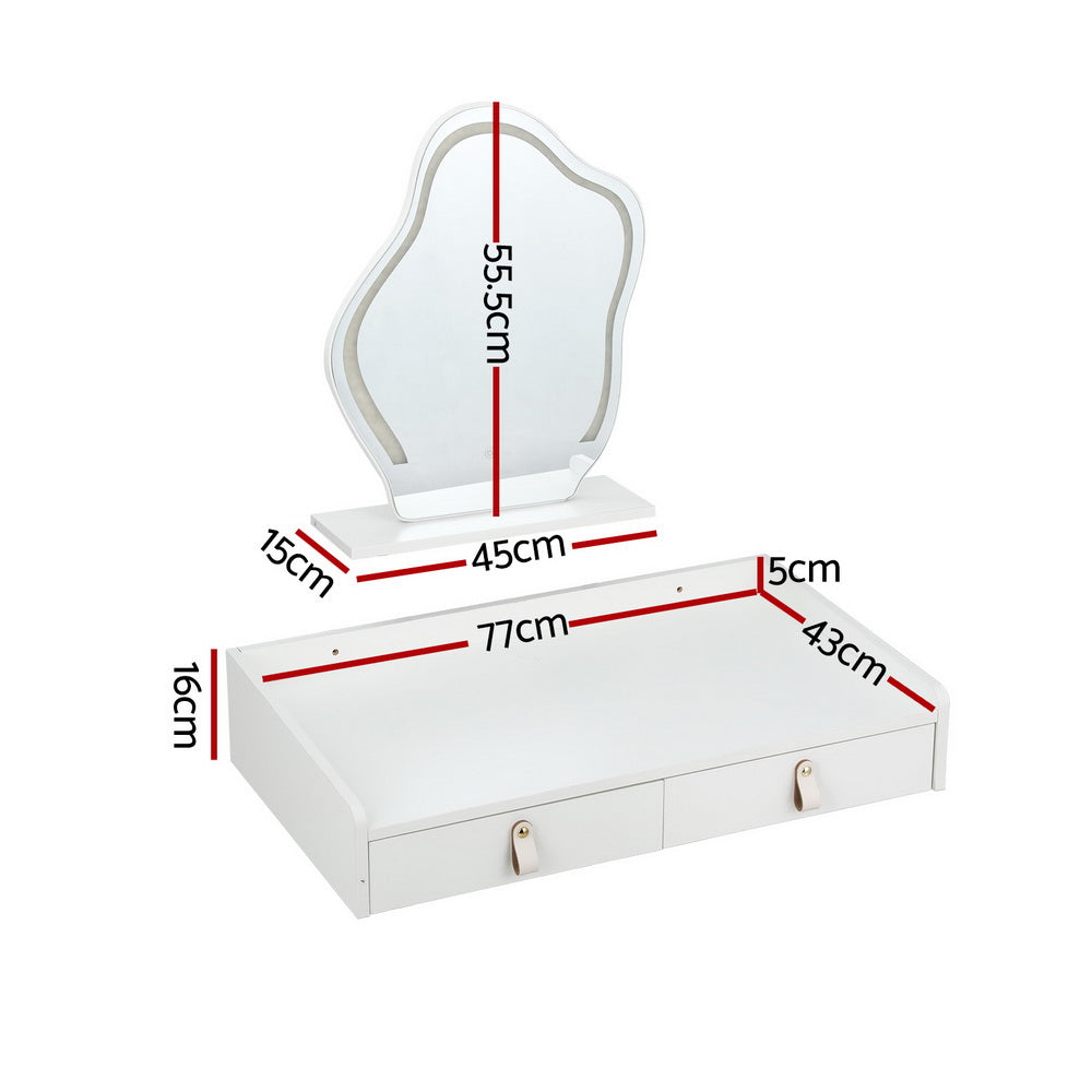 Artiss Dressing Table Floating LED White Daphne - 0