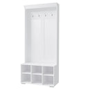Artiss Shoe Rack Cabinet Hall Tree Coat Rack 180CM White-2